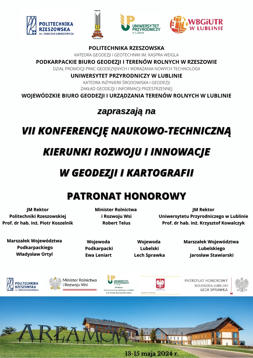 VII Konferencja Naukowo-Techniczna "Kierunki Rozwoju i Innowacje w Geodezji i Kartografii" - plakat